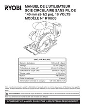 Ryobi R10633 Manuel De L'utilisateur