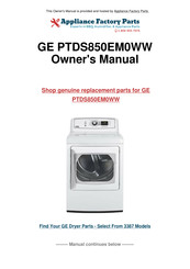 GE PTDS850EM0WW Manuel De L'utilisateur Et Instructions D'installation