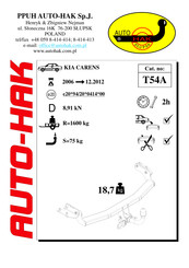 AUTO-HAK T54A Instructions De Montage