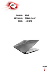 Asus VivoBook Pro N751JX-T4180T Manuel Électronique