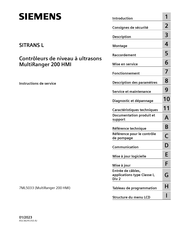 Siemens SITRANS L MultiRanger 200 HMI Instructions De Service