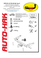 AUTO-HAK X20A Instructions De Montage