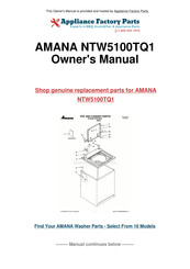 Amana NTW5100TQ1 Instructions Pour L'installation