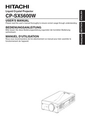 Hitachi CP-SX5600W Manuel D'utilisation