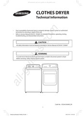 Samsung DV476ETHASU Informations Techniques