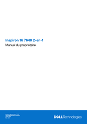 Dell Inspiron 16 7640 2-en-1 Manuel Du Propriétaire