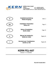 KERN FEJ-A07 Notice D'installation