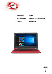 Acer ASPIRE ES 14 ES1-431 Manuel D'utilisation