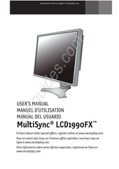 NEC MultiSync LCD1990FXTM Manuel D'utilisation