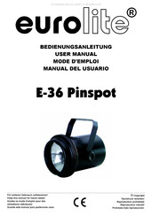 EuroLite E-36 Pinspot Mode D'emploi