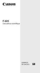 Canon F-605 Mode D'emploi