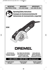 Dremel US40 Consignes De Fonctionnement/Sécurité