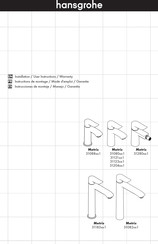 Hansgrohe Metris 312801 Série Instructions De Montage / Mode D'emploi / Garantie