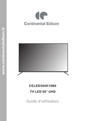 CONTINENTAL EDISON CELED584K19B6 Guide D'utilisation