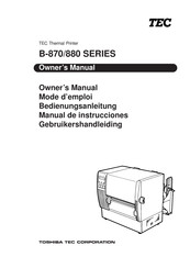 TOSHIBA TEC Corporation B-870 Serie Mode D'emploi