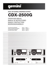 Gemini CDX-2500G Manuel D'instructions