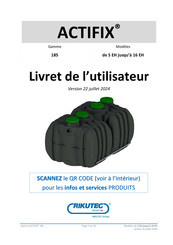 RIKUTEC ACTIFIX 185 Livret De L'utilisateur