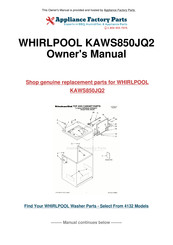 KitchenAid KAWS850JQ2 Guide D'utilisation Et D'entretien