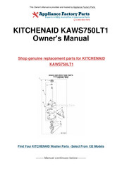 KitchenAid KAWS750LT1 Instructions Pour L'utilisateur