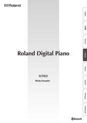 Roland RCP800 Mode D'emploi