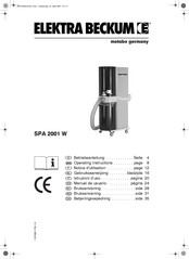 Elektra Beckum SPA 2001 W Notice D'utilisation