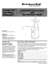 KitchenAid Instant Hot Instructions D'installation Et Guide D'utilisation Et D'entretien