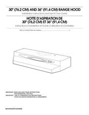 Whirlpool UXT4830AAS0 Instructions D'installation Et Guide D'utilisation Et D'entretien