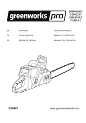 GreenWorks Pro 2004202AZ Manuel D'opérateur