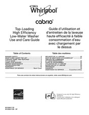 Whirlpool cabrio WTW5810BW0 Guide D'utilisation Et D'entretien