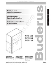 Buderus WPS 750I Instructions D'installation Et D'utilisation