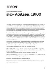 Epson AcuLaser C9100 Mode D'emploi