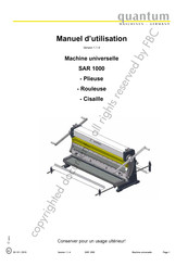 Quantum SAR 1000 Manuel D'utilisation