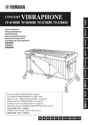 Yamaha CONCERT VIBRAPHONE YV-2700G Mode D'emploi