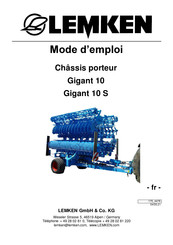 LEMKEN Gigant 10 S/800 Mode D'emploi