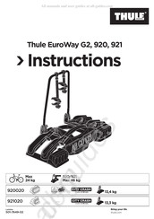 Thule 921020 Manuel D'instructions