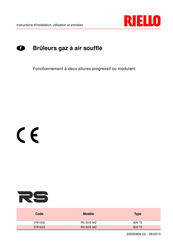 Riello RS 50/E MZ Instructions D'installation, Utilisation Et Entretien