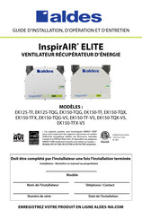 aldes InspirAIR ELITE EK150-TQ Guide D'installation, D'opération Et D'entretien