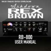 Ashdown REX BROWN RB-800 Mode D'emploi