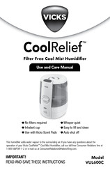 Vicks CoolRelief VUL600C Guide D'utilisation Et D'entretien