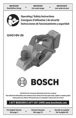 Bosch GHO 18V-26 Professional Consignes D'utilisation/De Sécurité