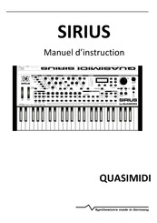 Quasimidi SIRIUS Manuel D'utilisation