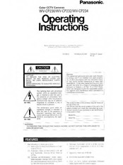 Panasonic WV-CP232 Manuel D'utilisation