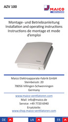 Maico AZV 100 Instructions De Montage Et Mode D'emploi