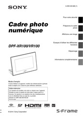 Sony S-Frame DPF-XR100 Mode D'emploi