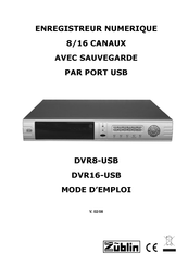 Zublin DVR8-USB Mode D'emploi