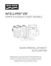 STA-RITE INTELLIPRO VSF Guide D'installation Et D'utilisation