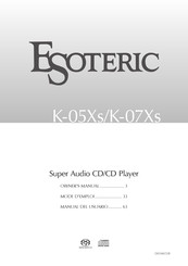 Esoteric K-05Xs Mode D'emploi