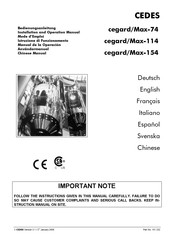 Cedes cegard/Max-114 Mode D'emploi