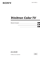 Sony Trinitron KV-EF29 Mode D'emploi