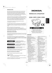 Honda GX240 Manuel De L'utilisateur